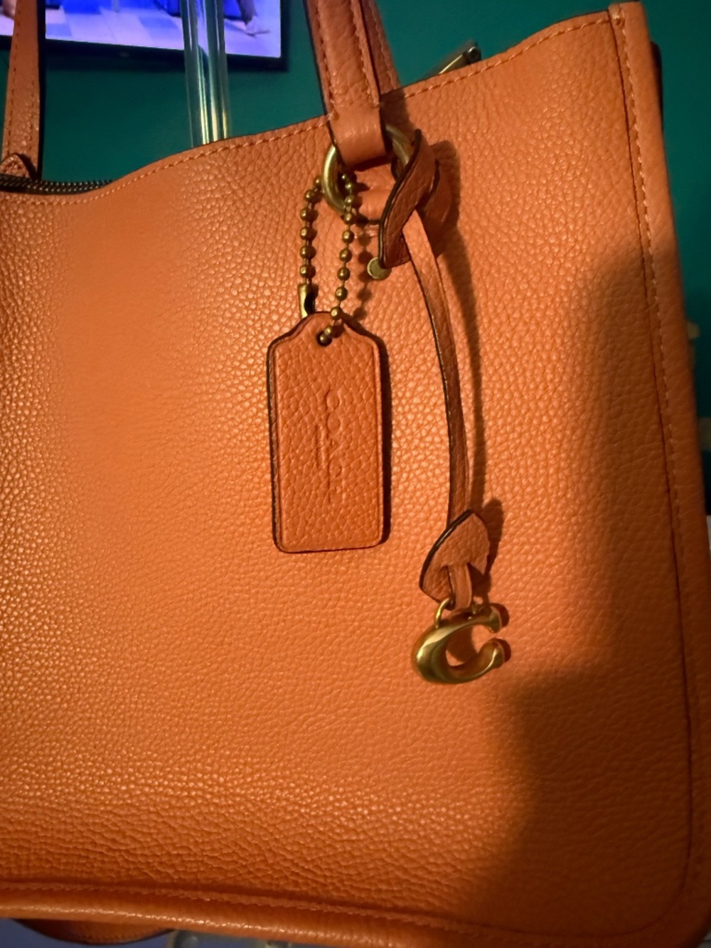 Coach Tyler Carryall Handbag Brass Light Coral Leather, NWOT! - Picture 6 of 8